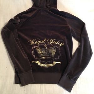 Juicy Couture Brown Velour Zip Up